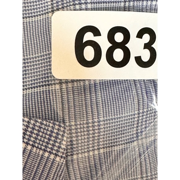 Van Heusen Flex Slim Fit Stretch Dress Shirt Blue Glen Plaid Mens 17.5 32/33 XL - Picture 10 of 10